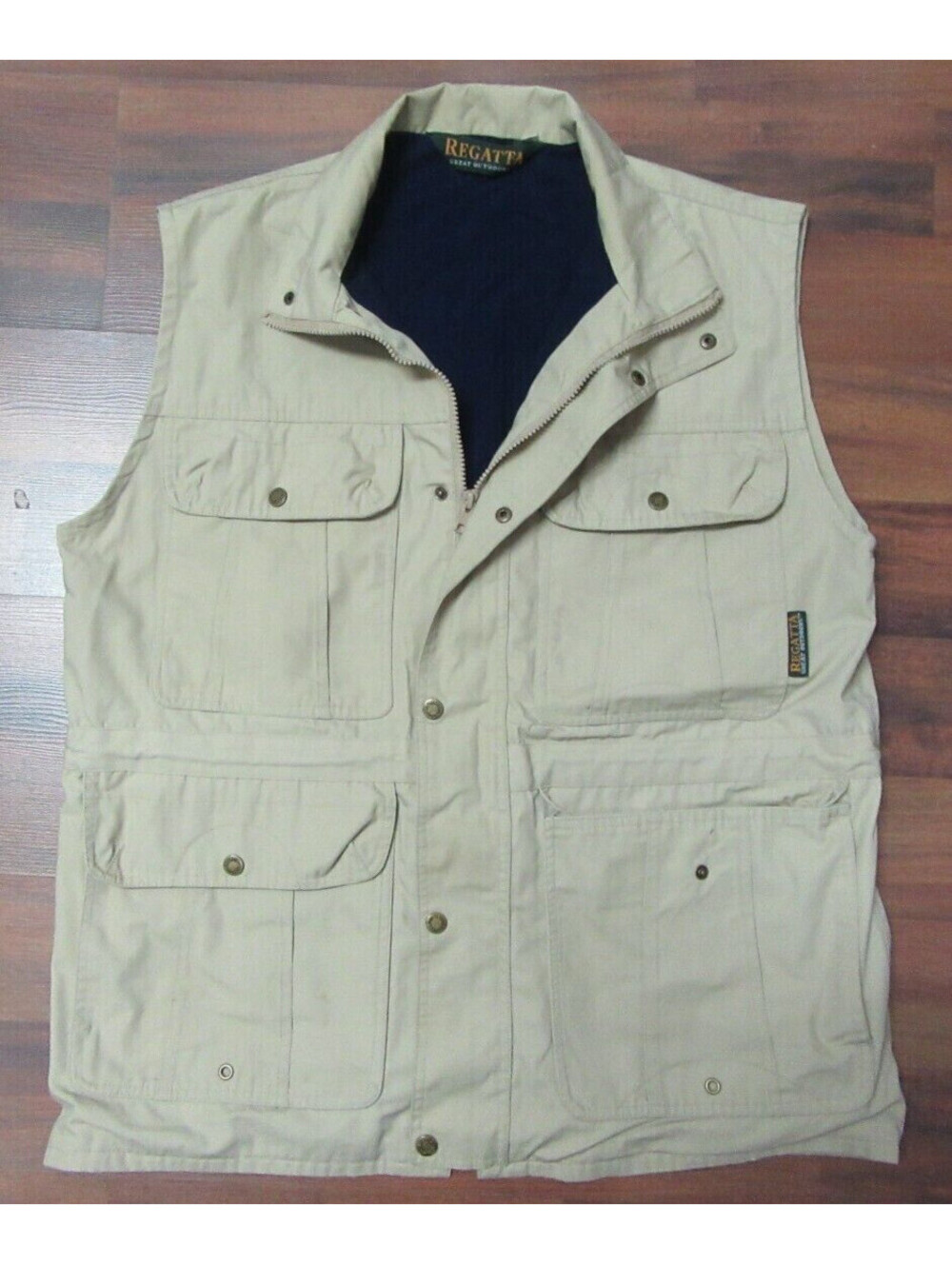 VTG Regatta LARGE Men's Utility Vest Fishing Multiple Pockets Beige